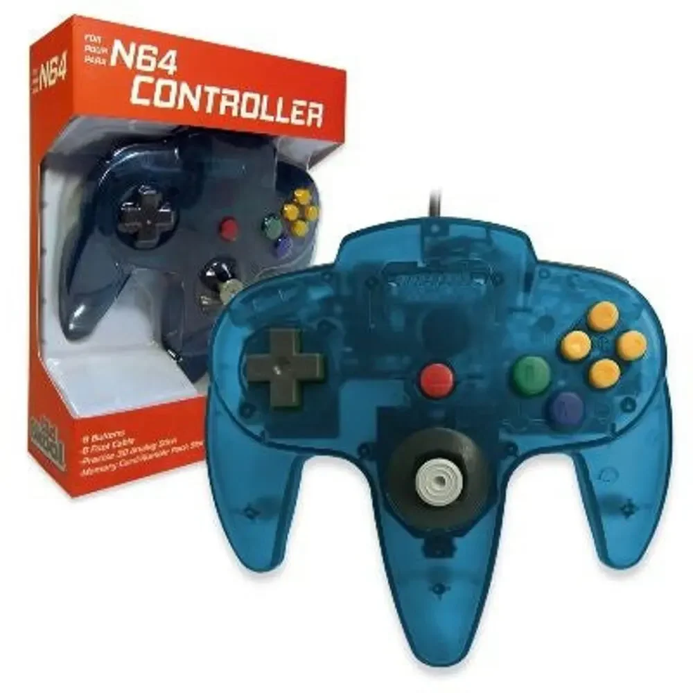 2 N64 Controllers, Ice Blue / Atomic Purple (NEW) Nintendo64 Funtastic Old Skool